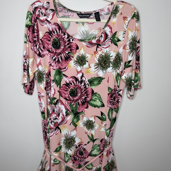 Nina Leonard Pink Floral Maxi Dress - Picture 3 of 14